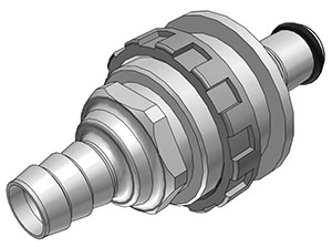 NS4D42006 - NS4 CPC Stecker 9,5 mm Schlauchanschluss, Plattenmontage, mit Absperrventil, EPDM-Dichtung