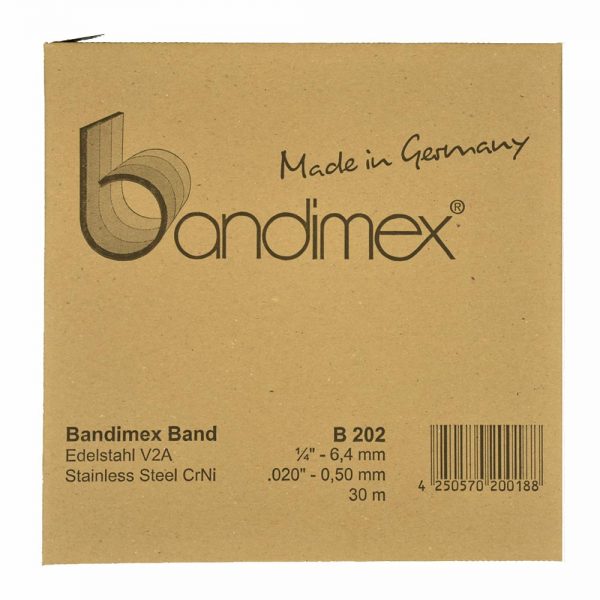 Bandimex Bandrolle B202, Breite: 6,4 mm (1/4"), V2A Edelstahl