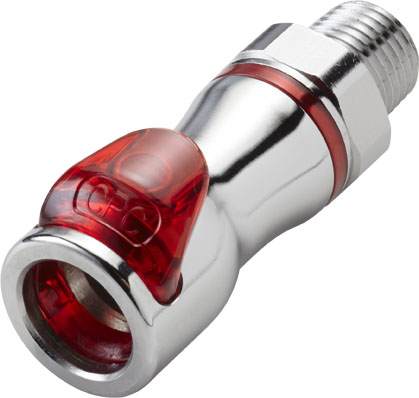 LQ4D10004RED - Schnellverschlusskupplung mit 1/4" NPT Außengewinde, mit Absperrventil, EPDM-Dichtung, Rot