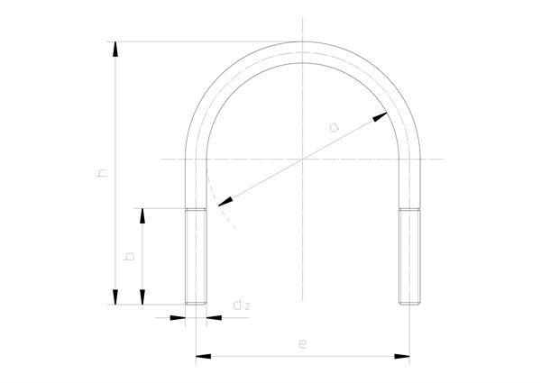 Rundstahlbügel ähnlich DIN 3570 - technische Zeichnung