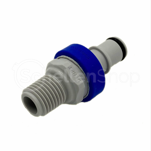 NS4D24004MBLU | CPC Stecker mit blauer Farbcodierung hat ein 1/4" NPT Außengewinde