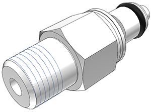 PMCD2402 - CPC Kupplung Stecker 1/8" NPT Außengewinde, mit Absperrventil, Buna-N Dichtung