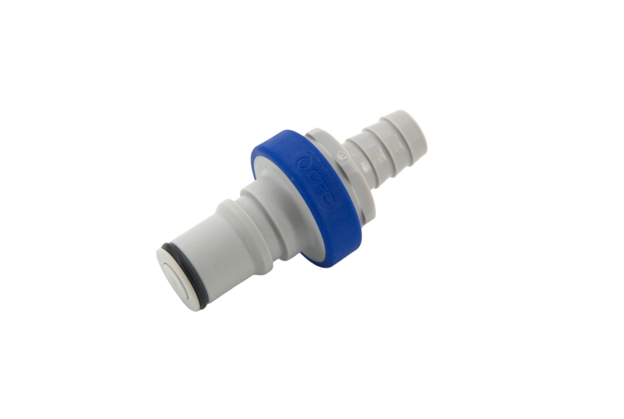 NS6D22008MBLU - NS6 CPC Stecker 12,7 mm Schlauchanschluss, mit Absperrventil, EPDM-Dichtung - Blau