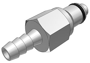 LCD22004V - Gerader Stecker für 6 mm und 7 mm Benzinschlauch - CAD Zeichnung