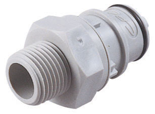 HFCD24612BSPT - SCPC Schlauchstecker mit 3/8" BSPT Außengewinde, mit Absperrventil, EPDM-Dichtung