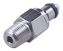 MCD2402BSPTV - Stecker 1/8" BSPT Außengewinde, mit Absperrventil, VITON